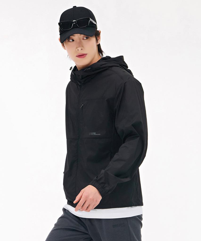 Chasecult Unisex Lightweight Stretch Windbreaker Jumper - Black
