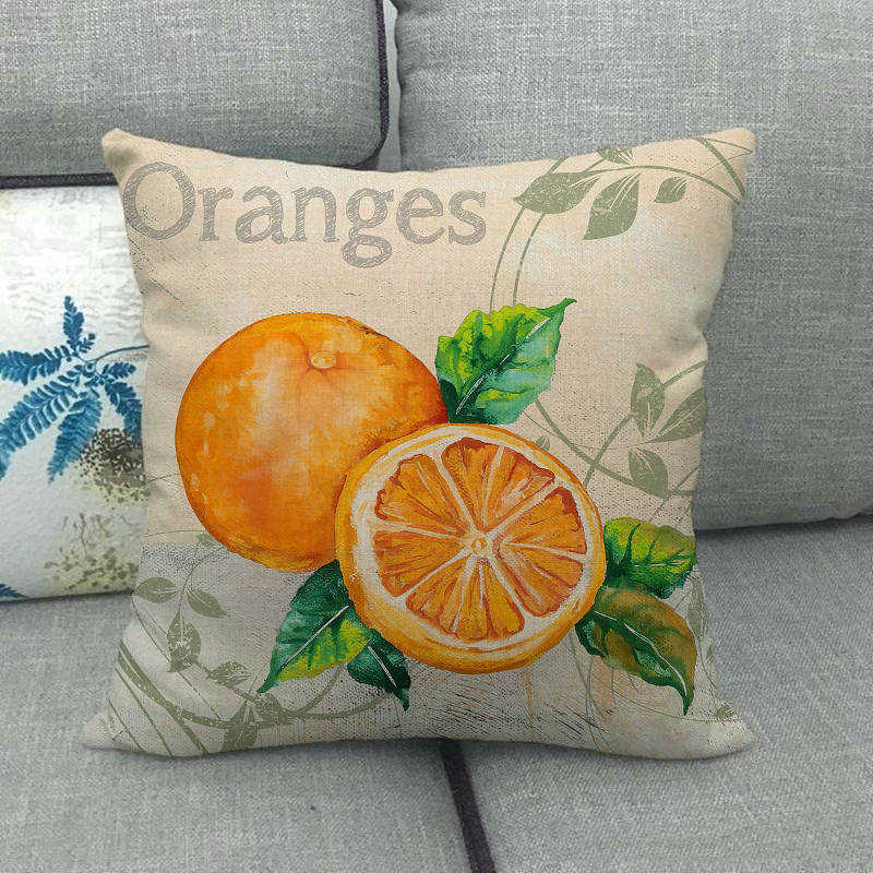 Orange Fruit In Modern Minimalist Style Digital Printing Short Plush Pillow Covers For Car Sofa Office Cushion Cover Home Goods
