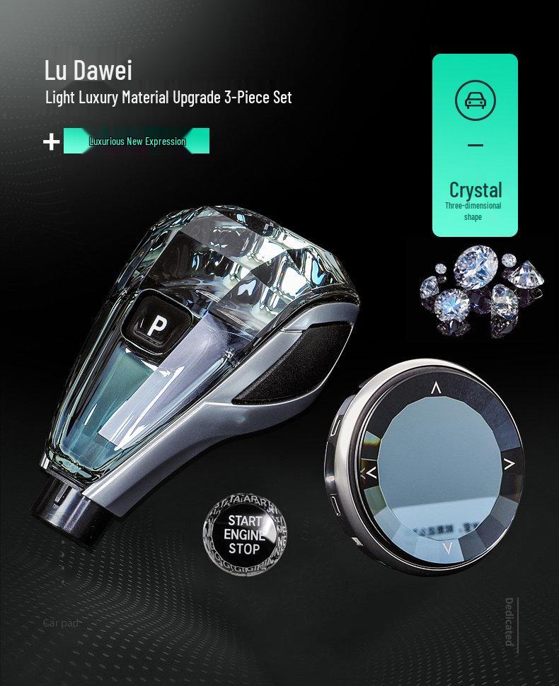 Kompatibel för BMW 5-serie: Kristallväxelväljare och vridknapp för modellerna 525li, 530li, 535le.