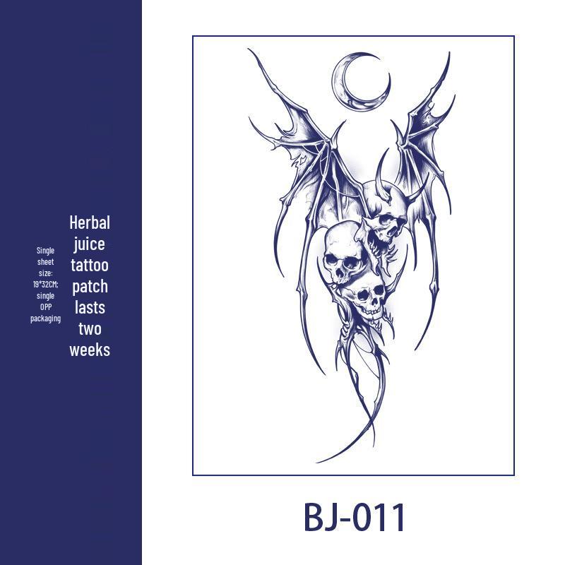 Men's Semi-Permanent Herbal Waterproof Tattoo Stickers - Long-Lasting, Non-Reflective Full Arm Cover
