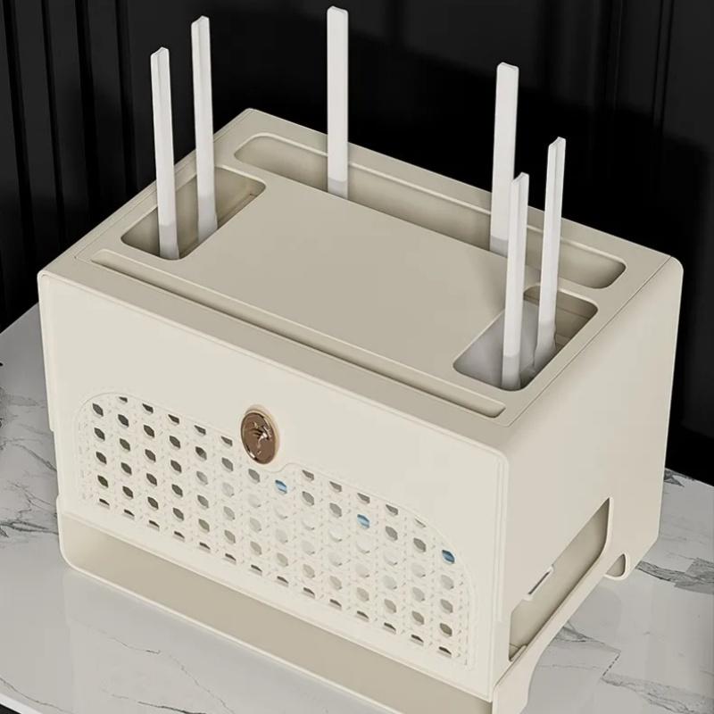 Router Storage Box Space Saving Wireless WIFI TV Set Top Case Cable Socket Plastic Container Desktop Organization Home Accessory