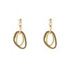 Temperament Retro Japanese and Korean Matt Metal Irregular Hollow Ring Ins Cold Wind Stud Earrings Women's Ear Jewelry Earrings