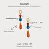 Artistic Retro Red Agate Water Drop Earrings - Chinese Ethnic Style for Women