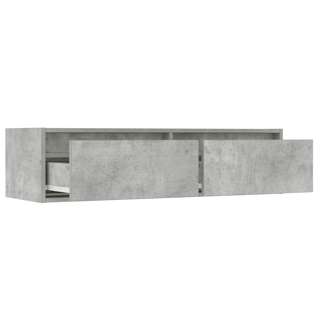 TV Cabinet with LED Lights Concrete Grey 100 x 35.5 x 25 cm