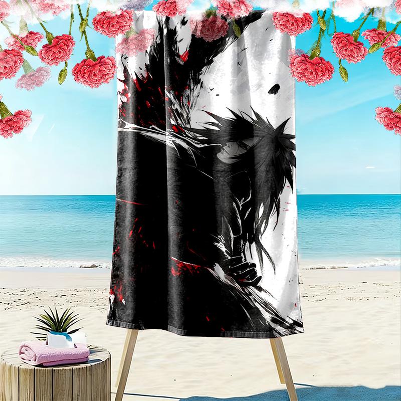 Madara Uchiha Print Beach Towel, Large Soft Quick Dry Towel for Beach Camping Swimming