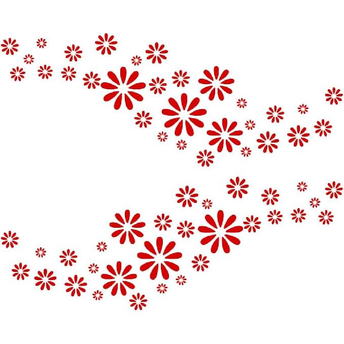 Цветочные Графические Наклейки на Автомобиль Наклейка на Кузов Автомобиля DIY Мини-Цветок Самоклеящаяся Наклейка на Бок Автомобиля Наклейка на Капот, Голографическая Лазерная красный