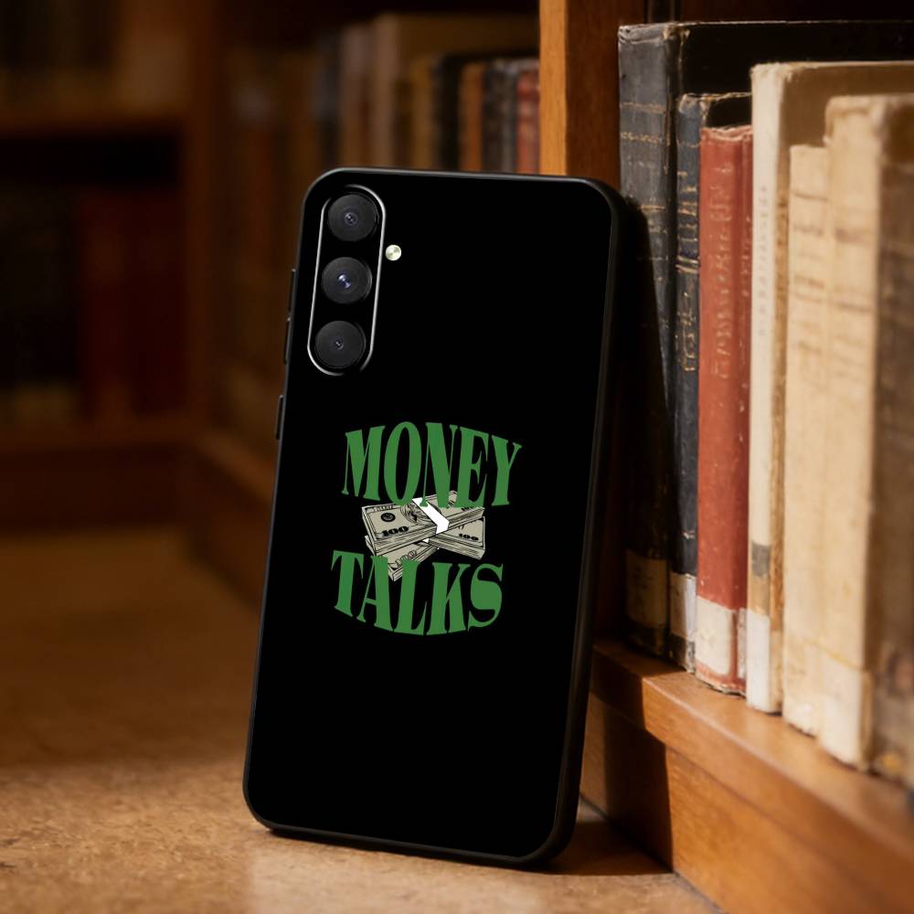 Money Talks Phone Case For Samsung S26,S25,S24,S23,S22,S21,Ultra,Plus,FE Black Soft Cover