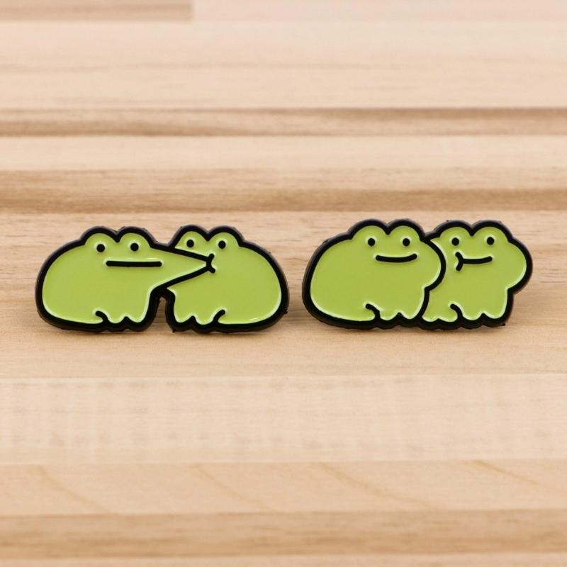 Delightful Frogs Pin Stylish Brooch Funny Brooch for Backpacks and Clothing Accessories Ideal for Kids and Adults