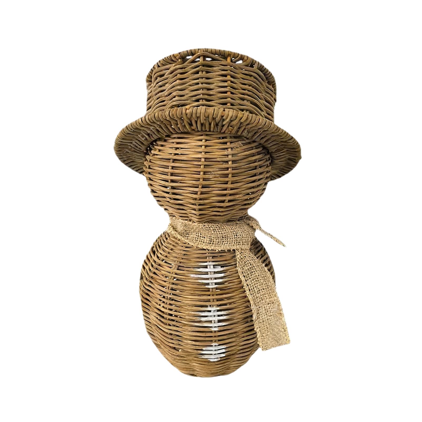 

Wicker Snowman, Wicker Christmas Decorations Suitable For Home Decor, Table Decorations, And Gifts One Size