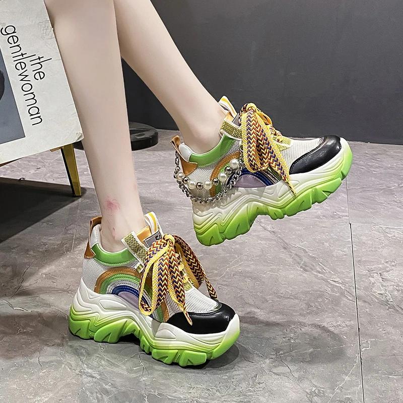 Fashion 8CM Women's Sneakers Retro Style Original Design Shoes Women Fashion Colorful Original Thick Sole Casual Sneakers For Lady