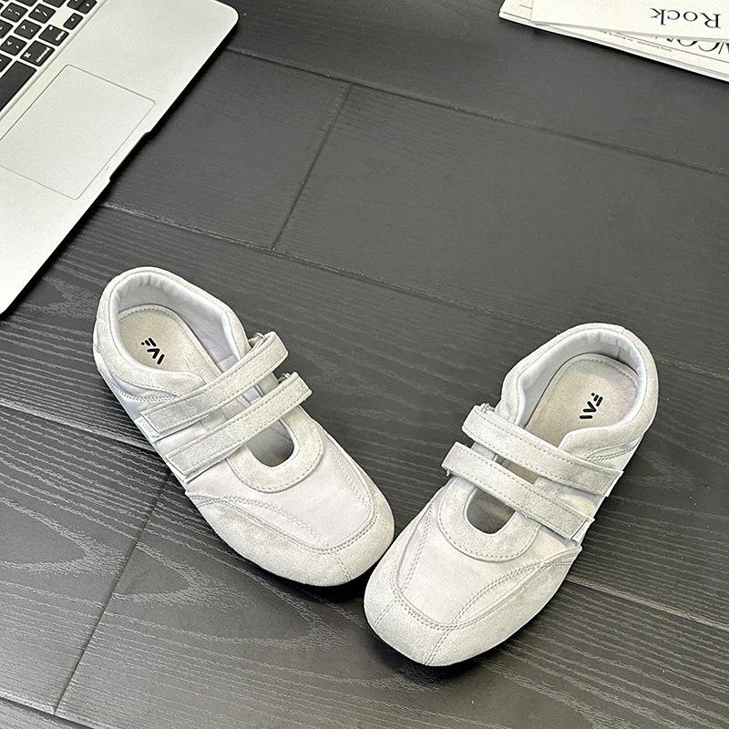 F-Spring New Ballet Style Velcro Candy Color Han Mary Jane Shoes Women's Breathable Soft-soled Single Shoes