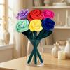 28CM Colorful Rose Flowers Plush Toys Soft Stuffed Cartoon Plant Doll Home Decoration Christmas Valentine's Day Gift