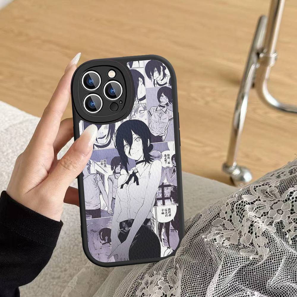 Cool Anime R-Reze Phone Case For IPhone 16 15 14 11 12 13 Pro Max Plus Back Leather Shell