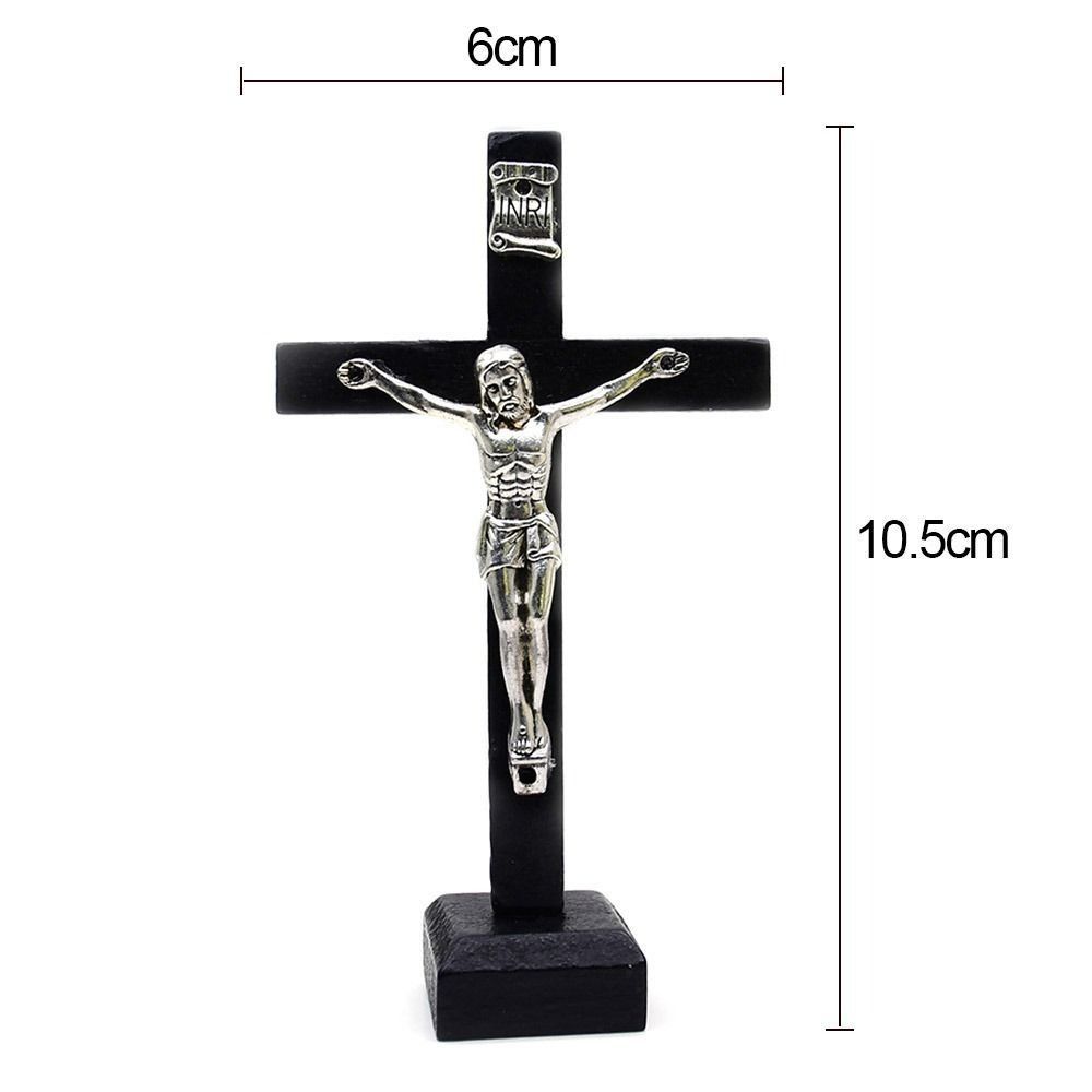 With Stand Wood Crucifix Religious Charm Catholic Catholic Jesus Cross Prayer Wooden Vintage Religious Decoration Office