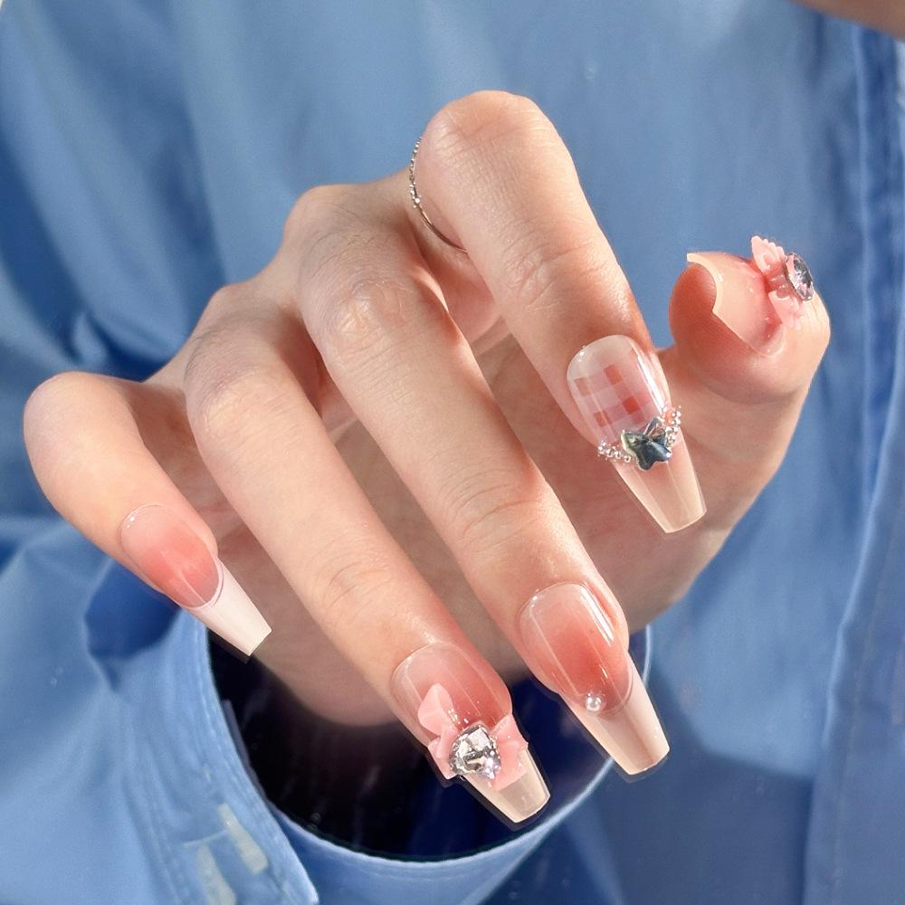 Super Flash Style: High-Class Aura Cat Eye Handmade Nail Tips for Young Ladies