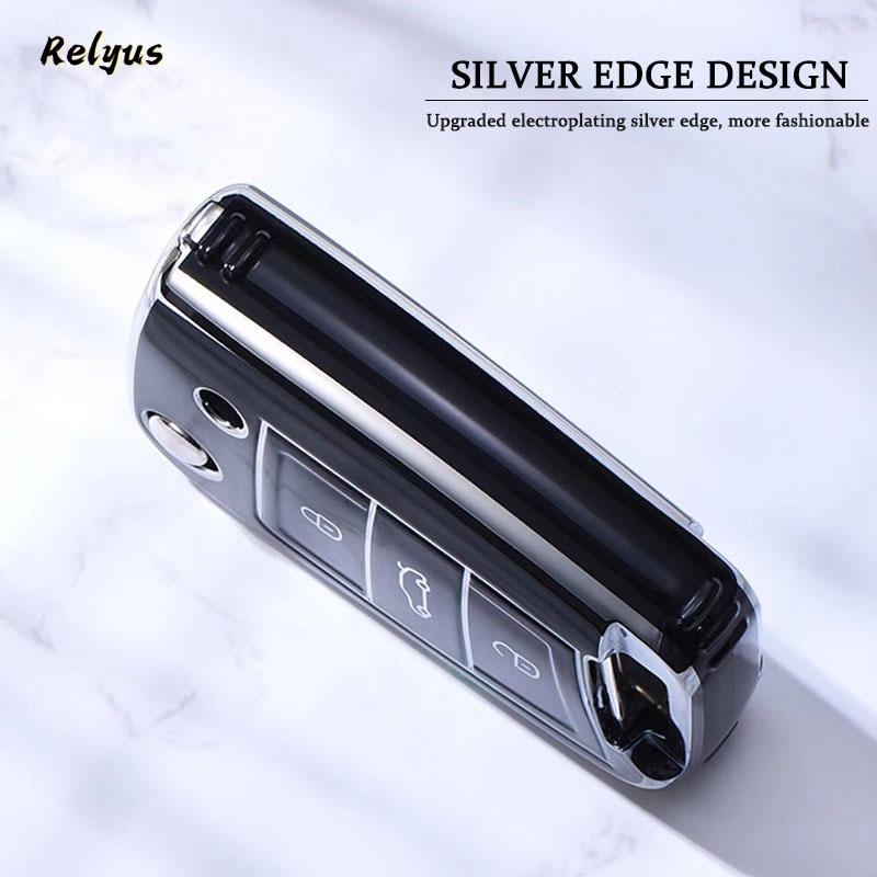 Car TPU Key Case Cover For VW Volkswagen Golf 7 MK7 Tiguan MK2 T-roc T-cross Skoda Octavia Kodiaq Karoq Seat Ateca Leon Fob