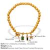 Retro Premium Sense · DIY Love Star Moon Pendant Gold Bead Bracelet Stainless Steel Gold Plated Jewelry