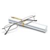 Elegant Portable Mini Reading Glasses Metal Frame Ultra Thin Lightweight Presbyopia Eyeglasses For Men Women With Case