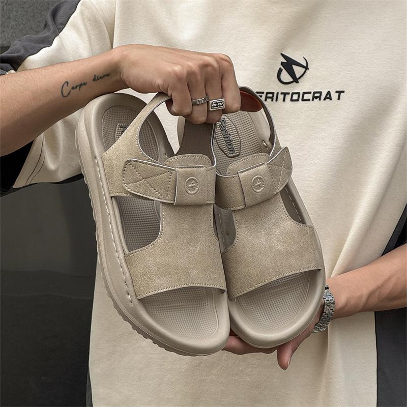 Neues Sommer-Tragegefühl weichsohlige Wading-Fahr-Doppelzweck-Freizeitkleidung verschleißfest kühl Slipper Strandschuhe 651202-J