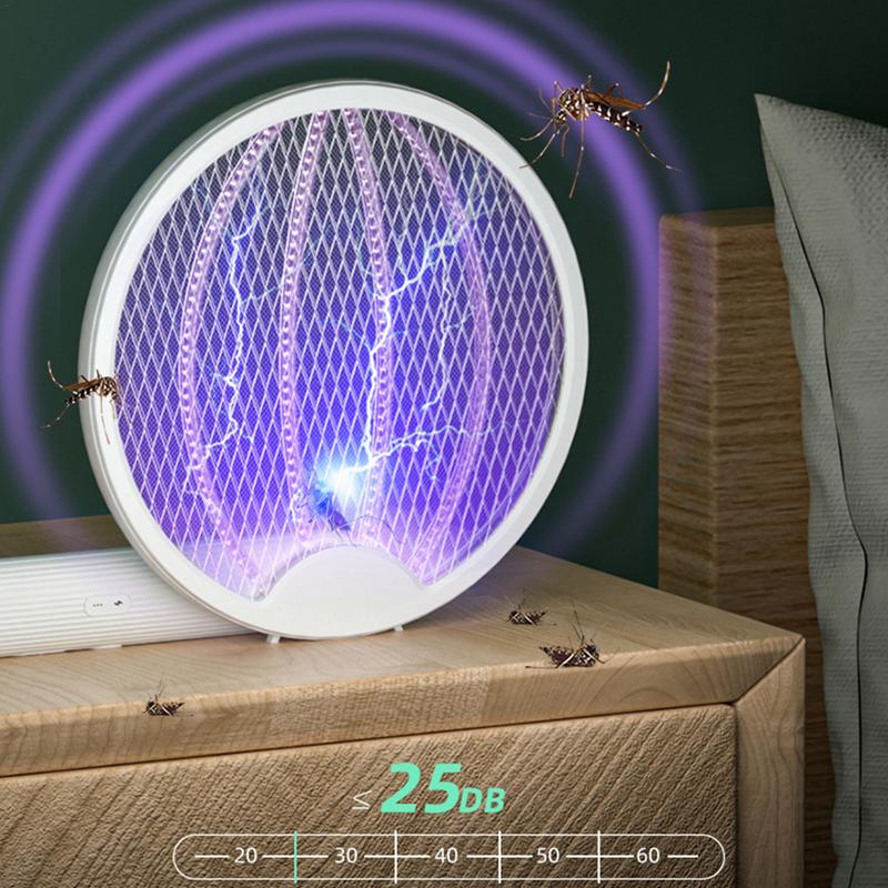 Manueller Fliegenklatsche 2700W Tragbarer Fliegenschläger Wandmontage Fliegenklatsche USB-Aufladung 100mAh Für Wohnzimmer Balkon Küche