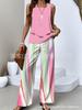 New European and American women's clothing spot explosion sleeveless casual double-layer vest plus pants set two-piece set