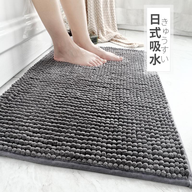 Microfiber Thickened Chenille Hotel Bathroom Foot Mat Home Bedroom Bathroom Door Non-slip Absorbent Mat