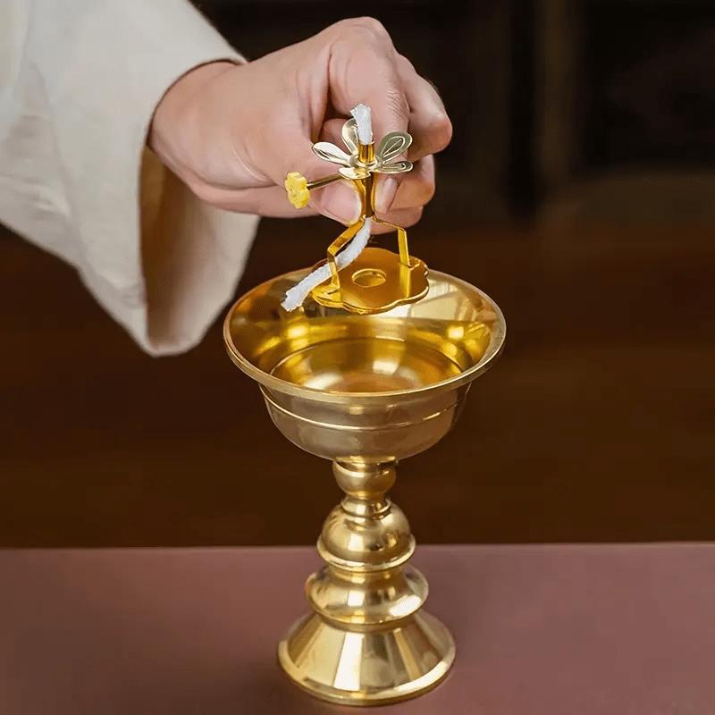 1pz Elegante Portacandele Dorato con Stoppino Regolabile - Candeliere Robusto, Decorazione da Tavolo per Casa, Ufficio, Matrimonio o Hotel
