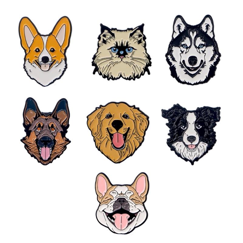 

7Pcs Stylish Alloy Dog Badge Set Adds Unique Charm to Outfits and Accessories for Pet Lovers and Fashion Enthusiasts 1