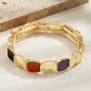 1 Bohemian Style Drop Oil Enamel Geometric Elastic Wire Metal Bracelet Versatile Women's Bracelet