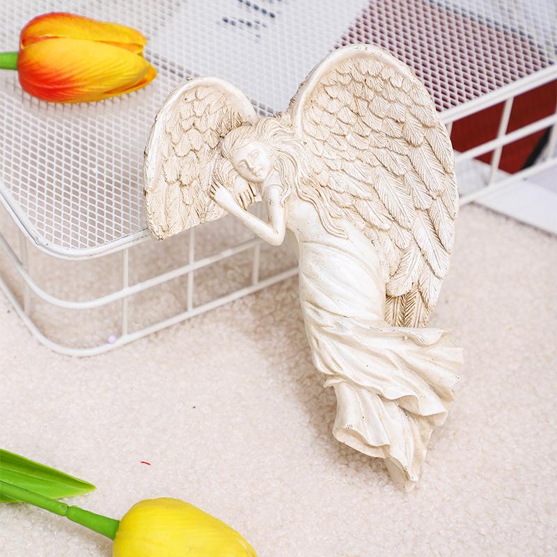 Angel Wings Ornament Redemption Angel Wings Door Frame Decoration Home Garden Living Room Resin Sculpture Ornament Gift Crafts