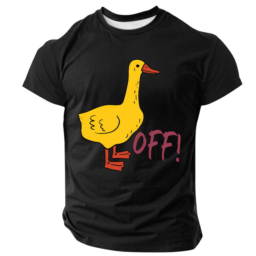 Sommerens populære t-skjorte for menn med trykk, rund hals og korte ermer