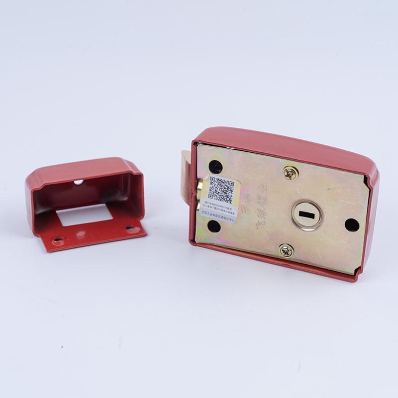 999 Brand Red Pin Tumbler Lock - Single Latch Anti-theft Door Lock for Indoor/Exterior Iron or Wooden Doors