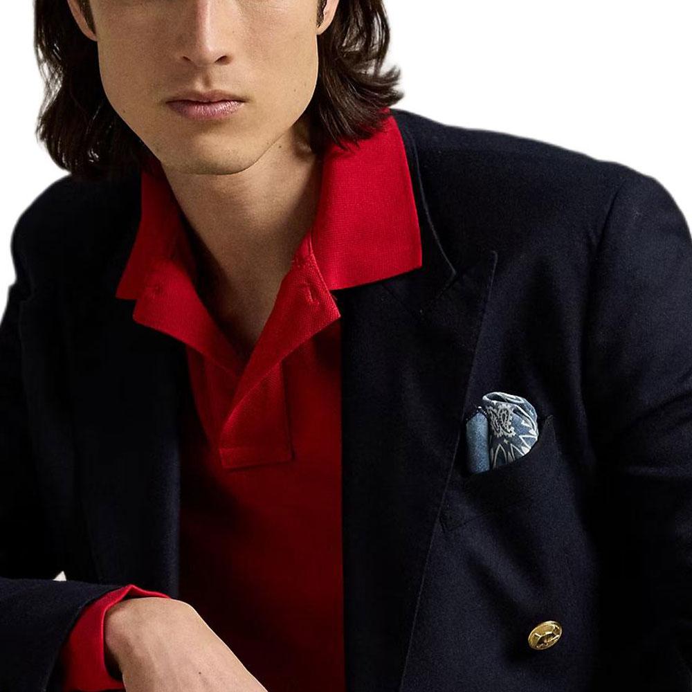 Polo Ralph Lauren Klasický střih Volné Prodyšné Bavlněná síťovina Žebrovaný Dlouhý rukáv Polo tričko Pánské topy 710680792-069