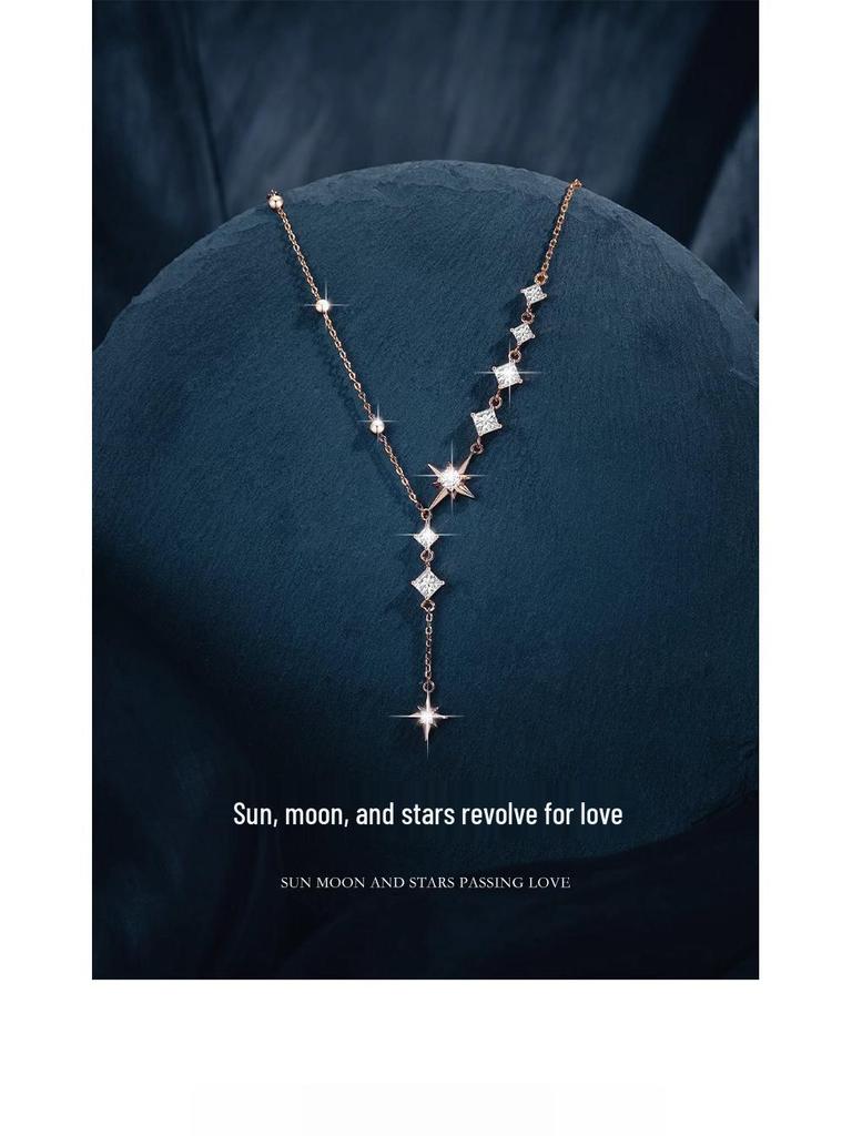 Elegante Sterlingsilber-Sternenhalskette für Damen - Perfektes Jubiläums-, Geburtstags- oder Valentinstagsgeschenk
