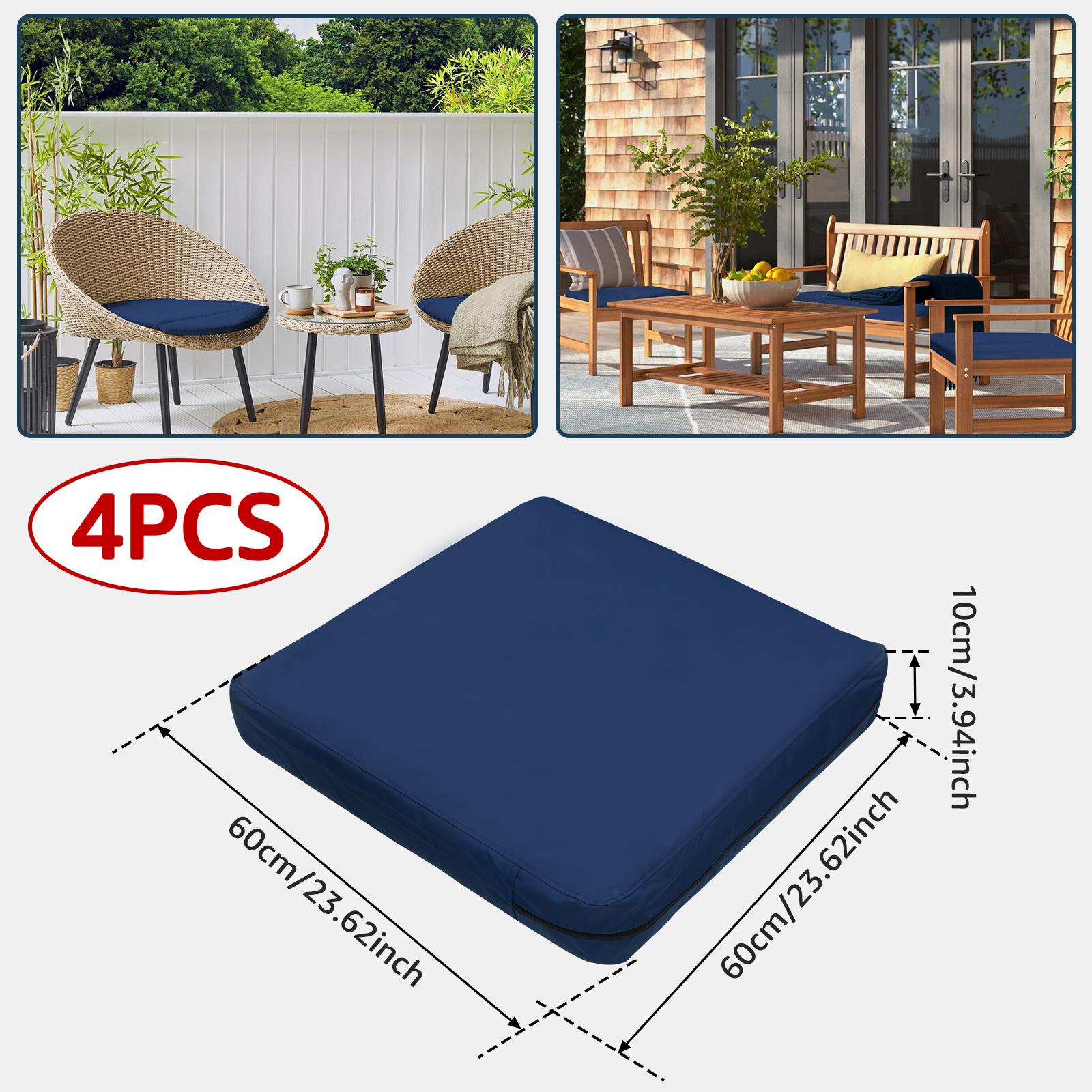 

4Pcs Waterproof Sofa Seat Cushion Cover Elastic Solid Angle Sofa Seat Cover Pets Kids Patio Outdoor Cushion Slipcover Seat Case 60x60x10cm