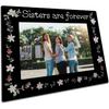 Flowers Wooden Picture Frame For 5"X7" Picture - Sisters Are Forever, Friendship Themed Frame Tabletop Display, Birthday Gifts For Sisters, Besties,