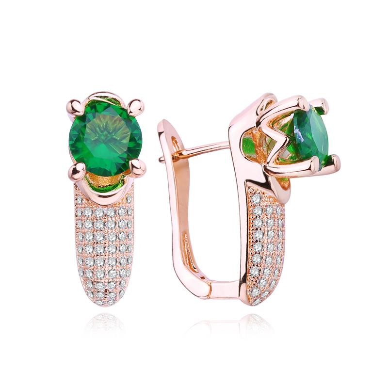 

Серьги-клипсы MINTHA, модные серьги цвета розового золота, свадебные повседневные модные украшения, серьги с зеленым фианитом для женщин, свадебные серьги A