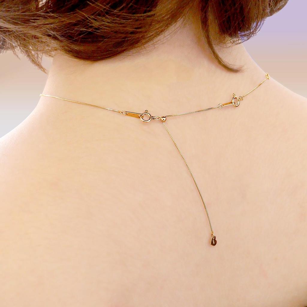 Sears Adjustable 10K Sliding Venetian K10PG Pink Gold Necklace, Gold, Adjuster, Style, 10cm, (saj97-0001-b-pg)