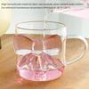 1 Piece 13oz 400ml Ceative Transparent Glass Cup With For Besties Lovely Decor Pink Girl Coffee F6K1