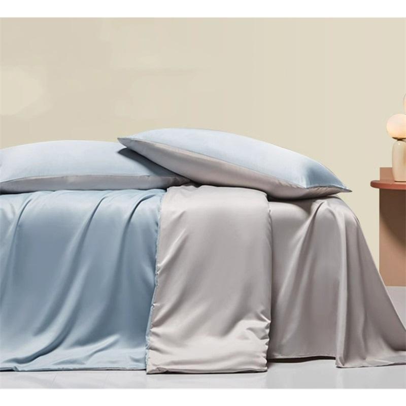 Summer Ice Silk 4-Piece Bedding Set - Cooling, Smooth Duvet Cover, Luxury Sheet & Fitted Sheet, High-End Bed Linen For Comfortable Sleep