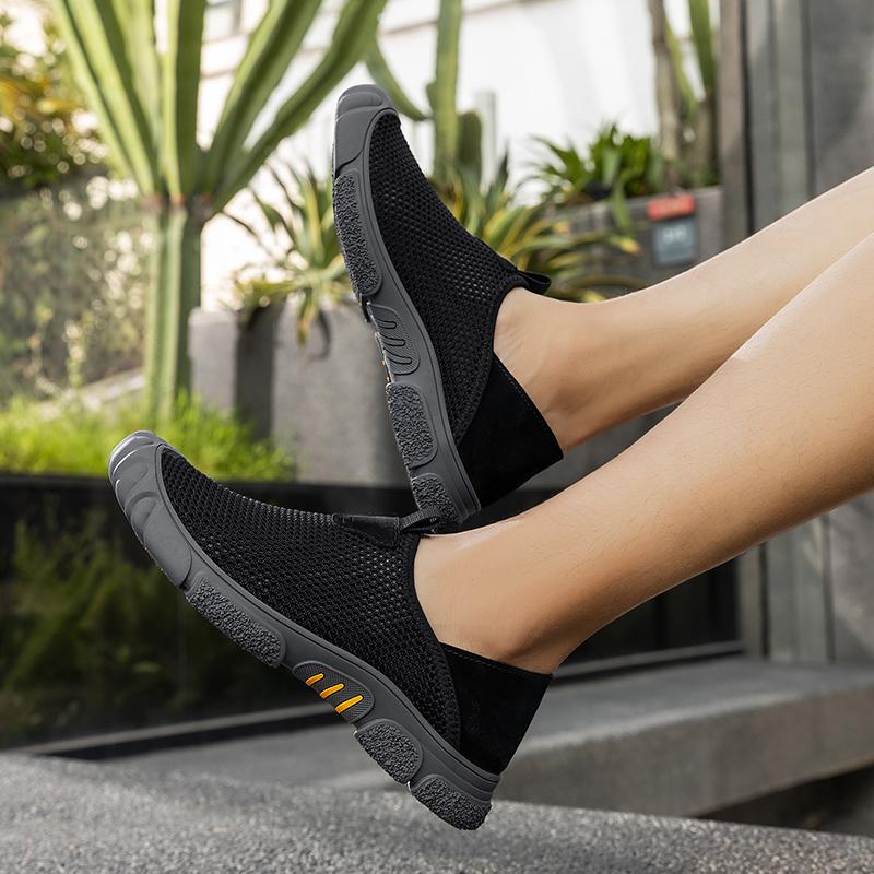 Fashion Slip On Casual Shoes for Men Comfortable Walking Shoes Mens Breathable Loafers Thin Bottom Mesh Lightweight Driving Moccasins