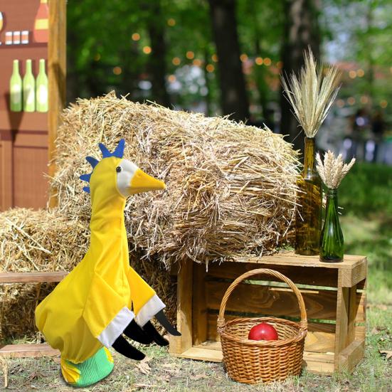 Porch Goose Costume Dinosaur Lawn Goose Outfit Dinosaur Design Clothes for Plastic Cement Goose Statue Lawn Art Garden Decoration