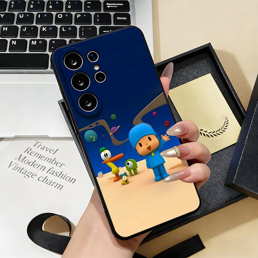 

CARTOON P-POCOYO Phone Case For Samsung S26 S25 S24 FE S23 S22 S21 Plus S20 Ultra Note20Ultra Black Soft Shell Galaxy S23 FE