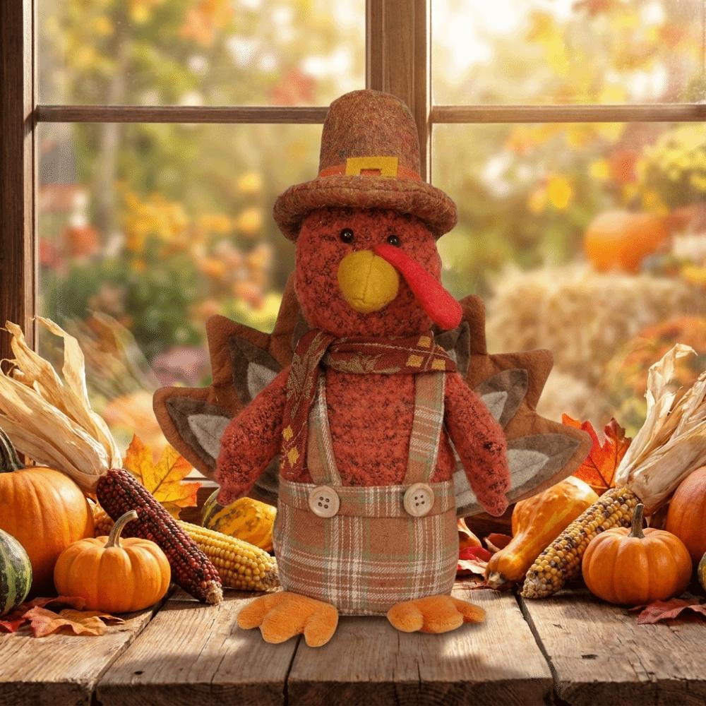 Funny Thanksgiving Plush Turkey Doll Creative Stuffed Turkey Toy Harvest Festival Decor