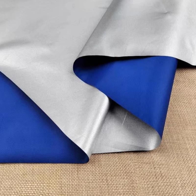 210D Silver Coated Cloth Sunscreen Thin Oxford Waterproof Fabric 180T Black Glue By The Meter for Raincoat Umbrella Tent Sewing