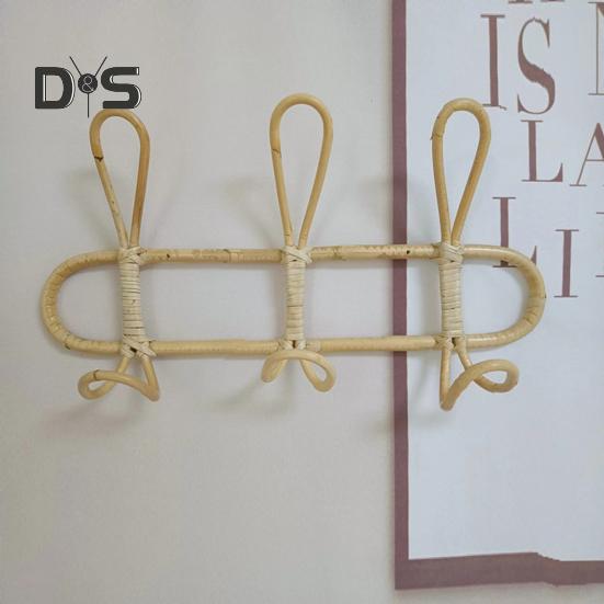 Rattan Duvar Askıları Elbise Askısı Güçlü Yük Taşıma Kolay Kurulum Elbise Şapka Asma Kancaları Gardırop Dekoru