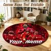 Round Rug Custom NameMohamed Salah Pattern Non Slip Carpet Home Floor Decor