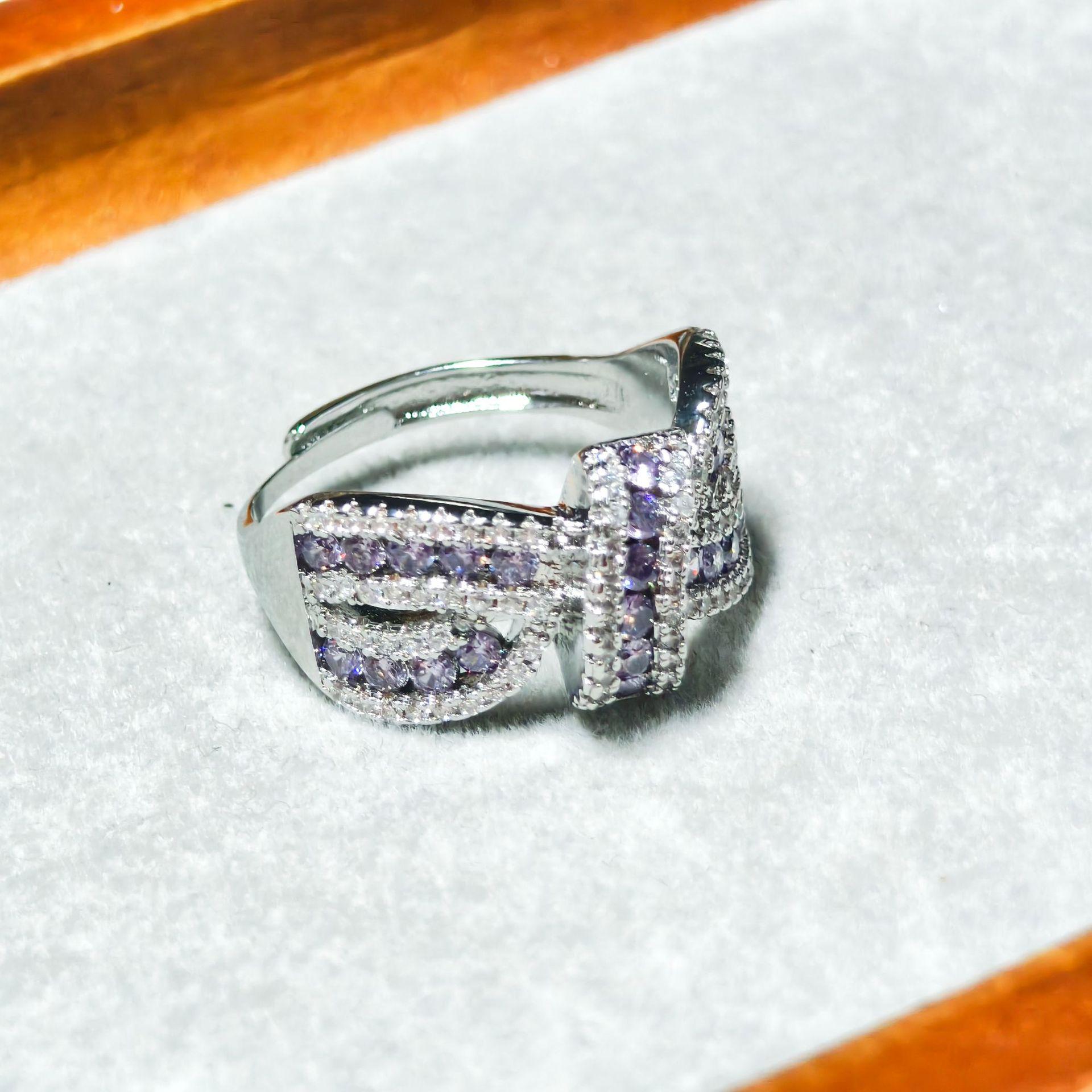 Exquisite Gessen Jewelry Bow Ring with Colorful Zirconia