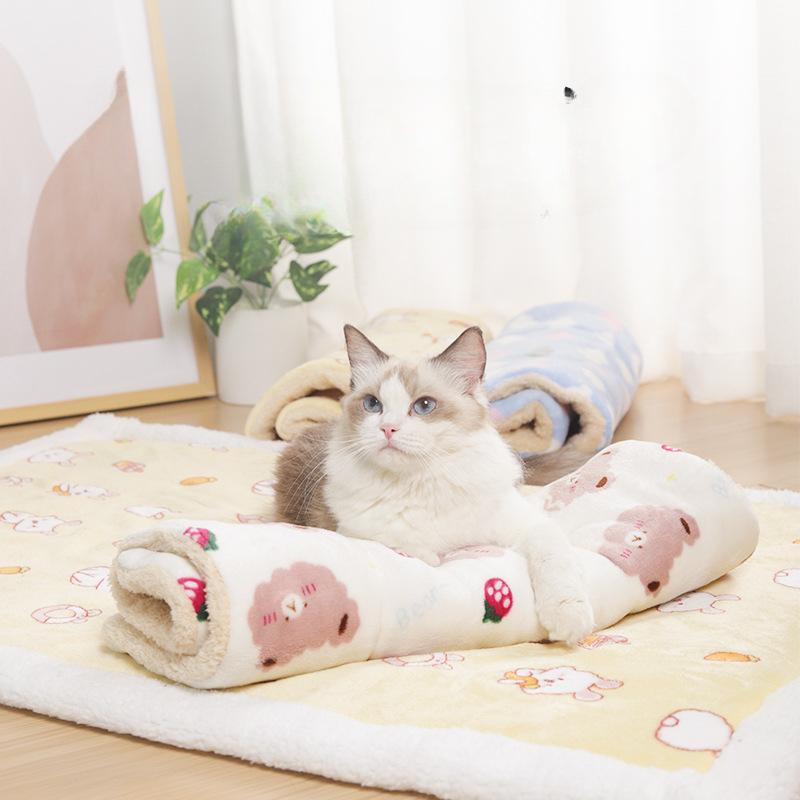 Pătură pentru animale de companie Pătură caldă de flanel pentru pisici Covoraș pentru câini Saltea de iarnă pentru animale de companie pentru dormit iarna