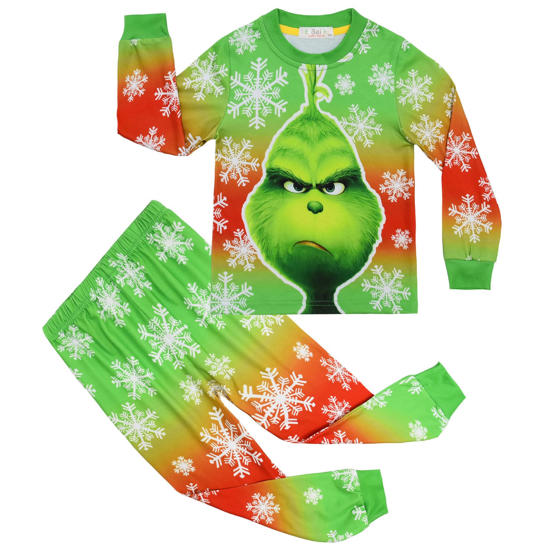 

Long Sleeve Christmas, Animated Cartoon Digital Printing, Children S Long Sleeve Loungewear Set 7074 110